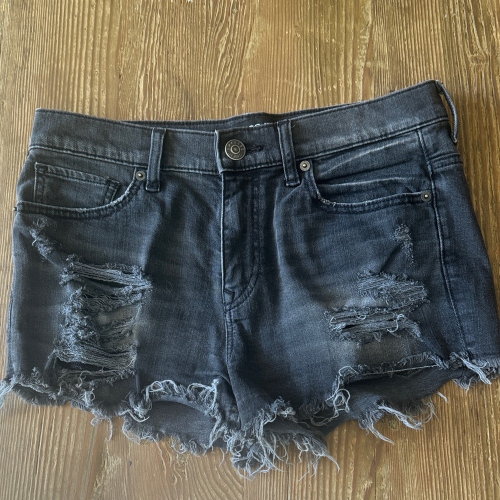 Express Dark Denim Distressed Shorts